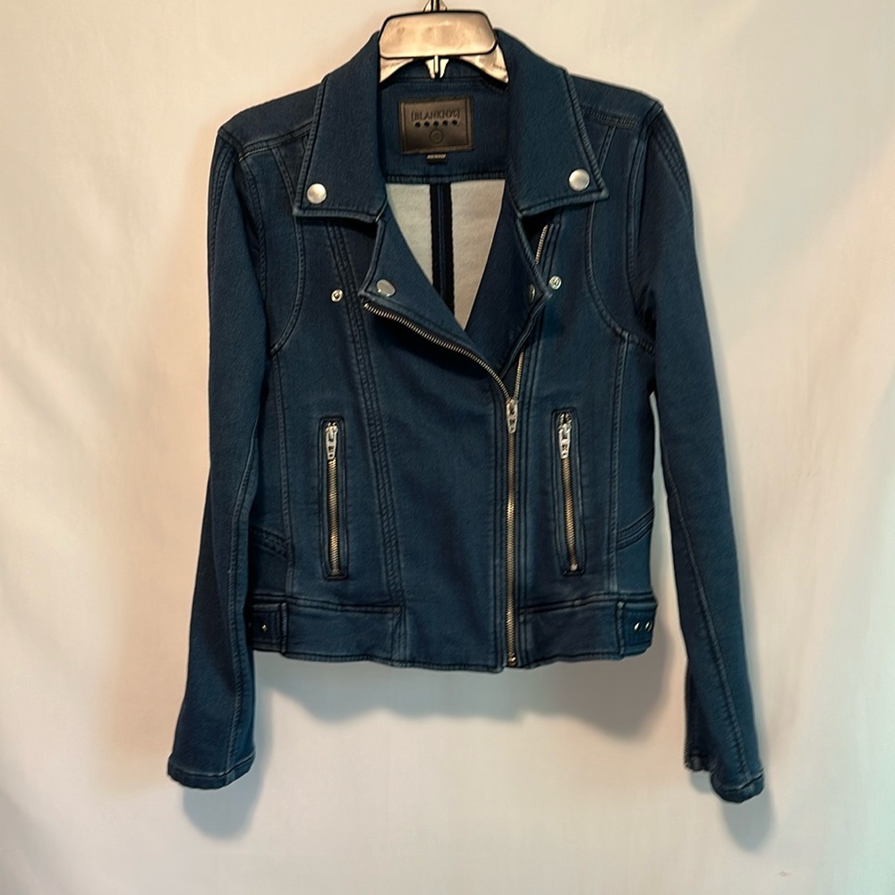 BLANK NYC Faux Denim Moto Jacket